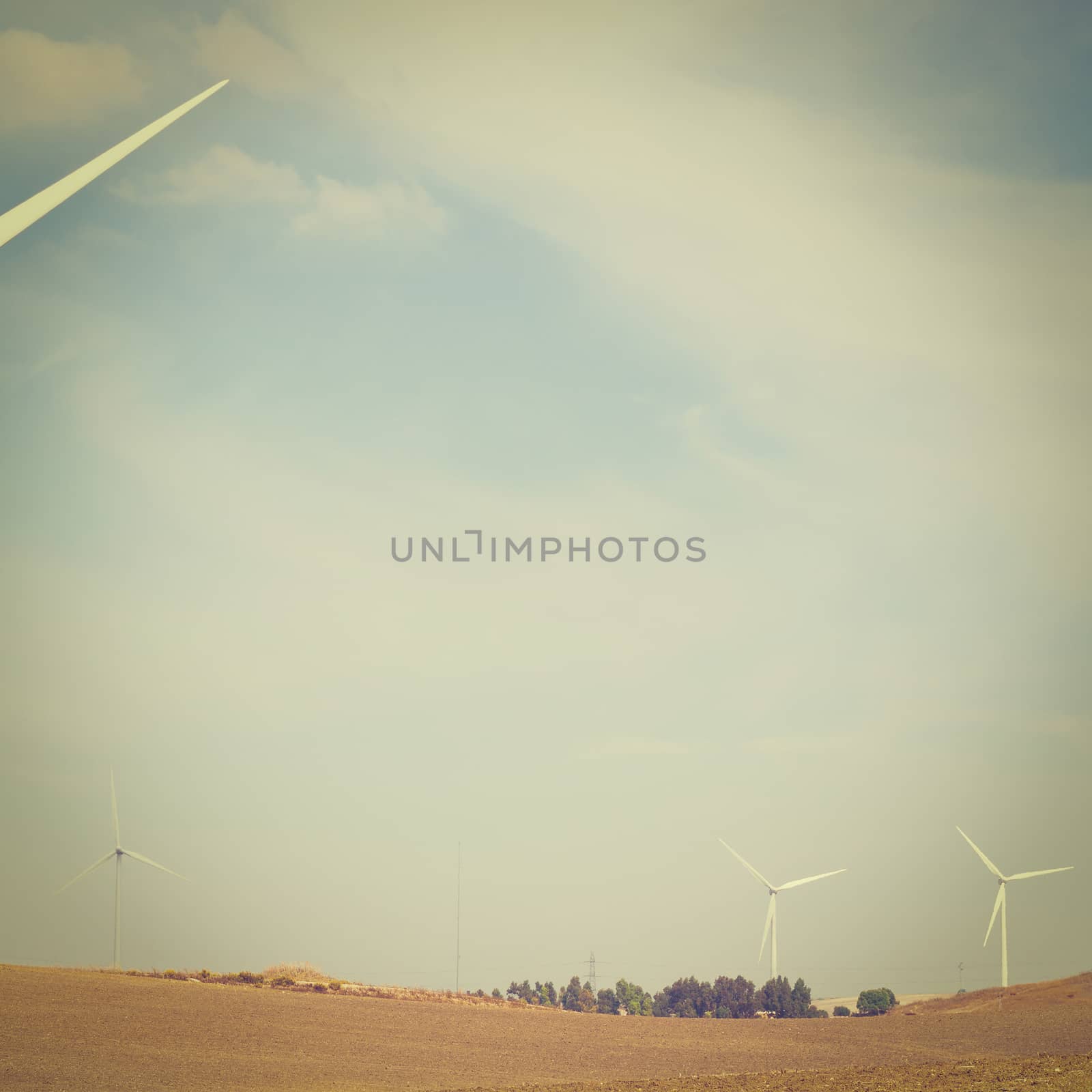 Modern Wind Turbines Producing Energy in Spain, Instagram Effect