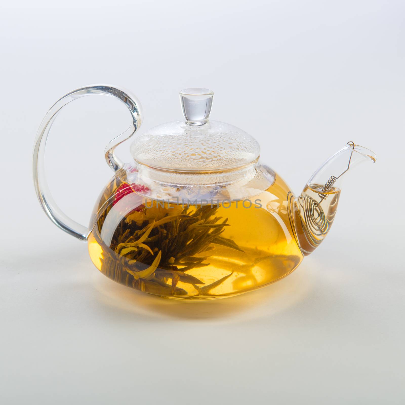 Isolated Tea Pot from glass on the table