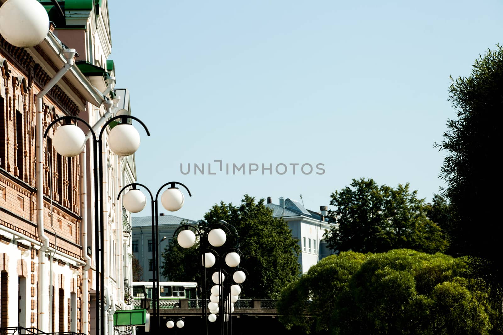 the lantern in the Park on a Sunny day