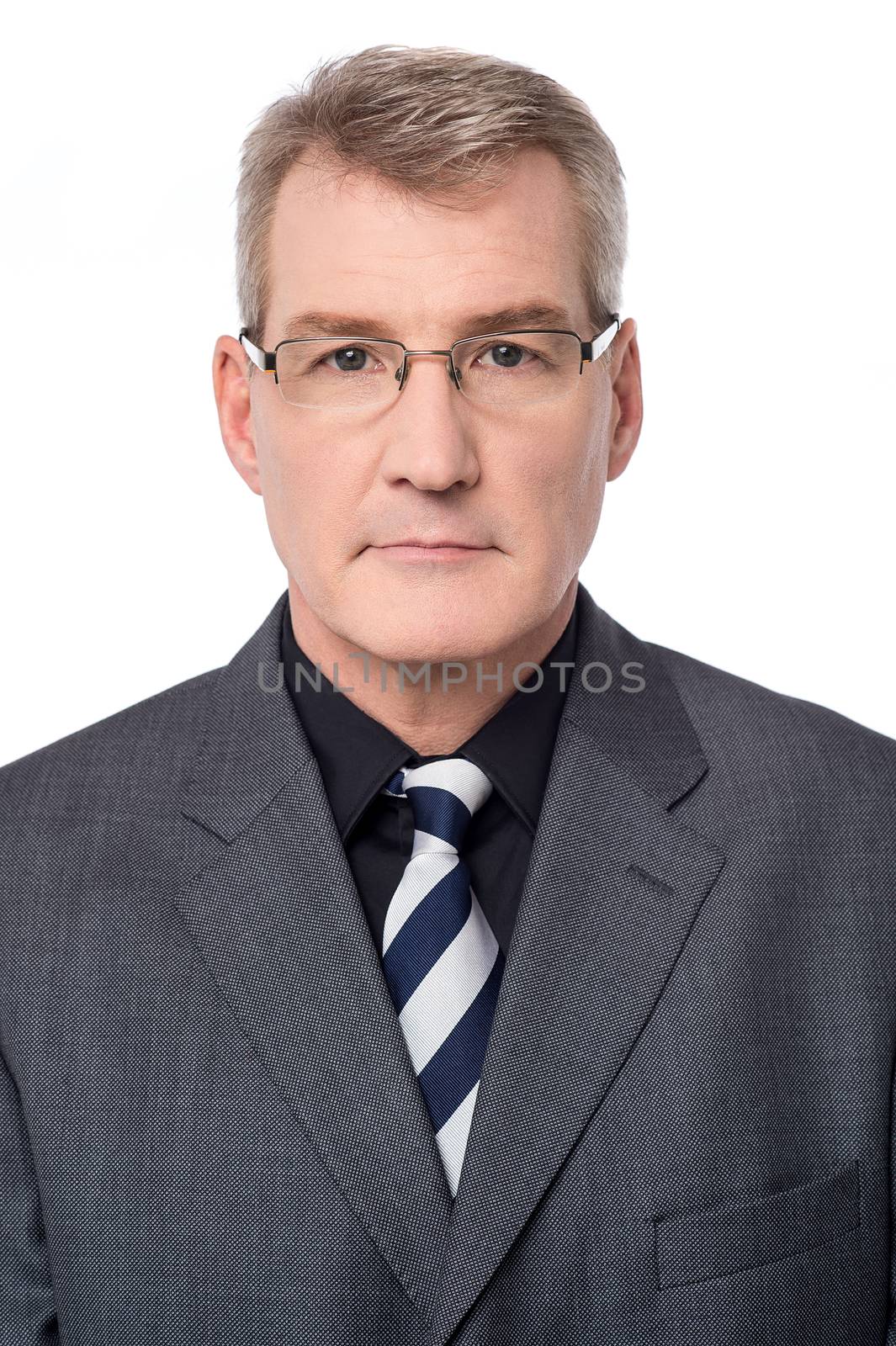 Image of a confident business man over white