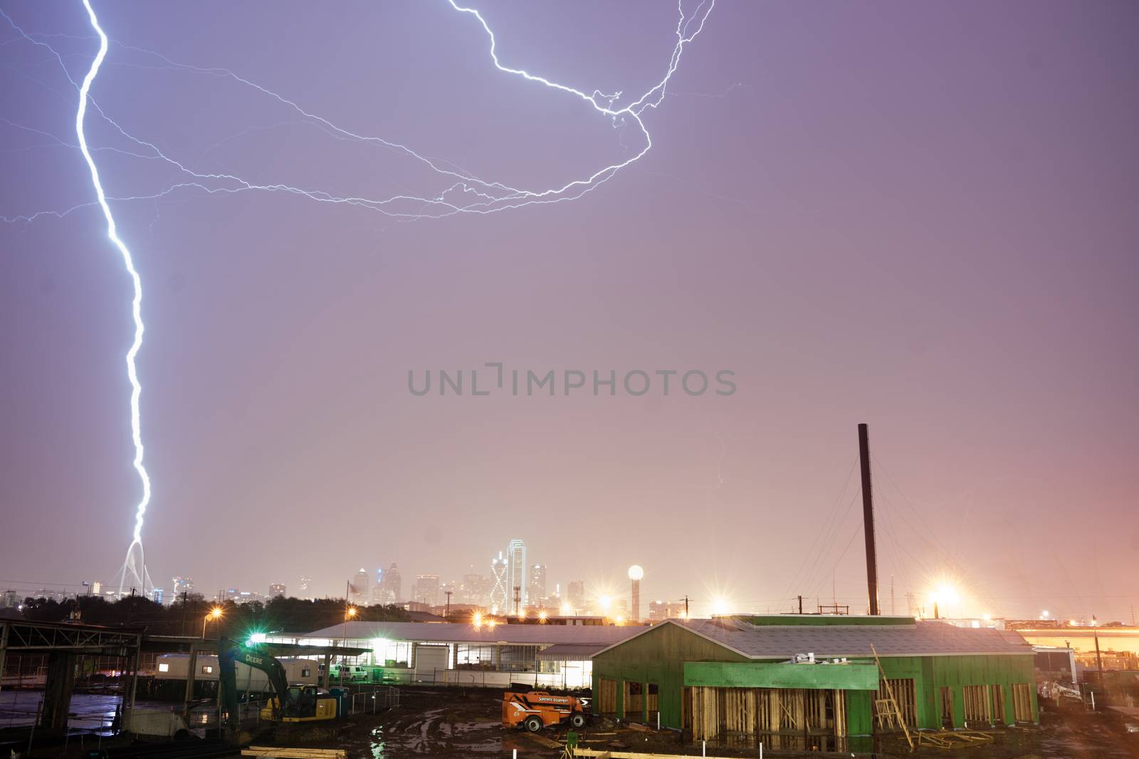 Deep South Thunderstorm Lightning Strike over Dallas Texas USA by ChrisBoswell