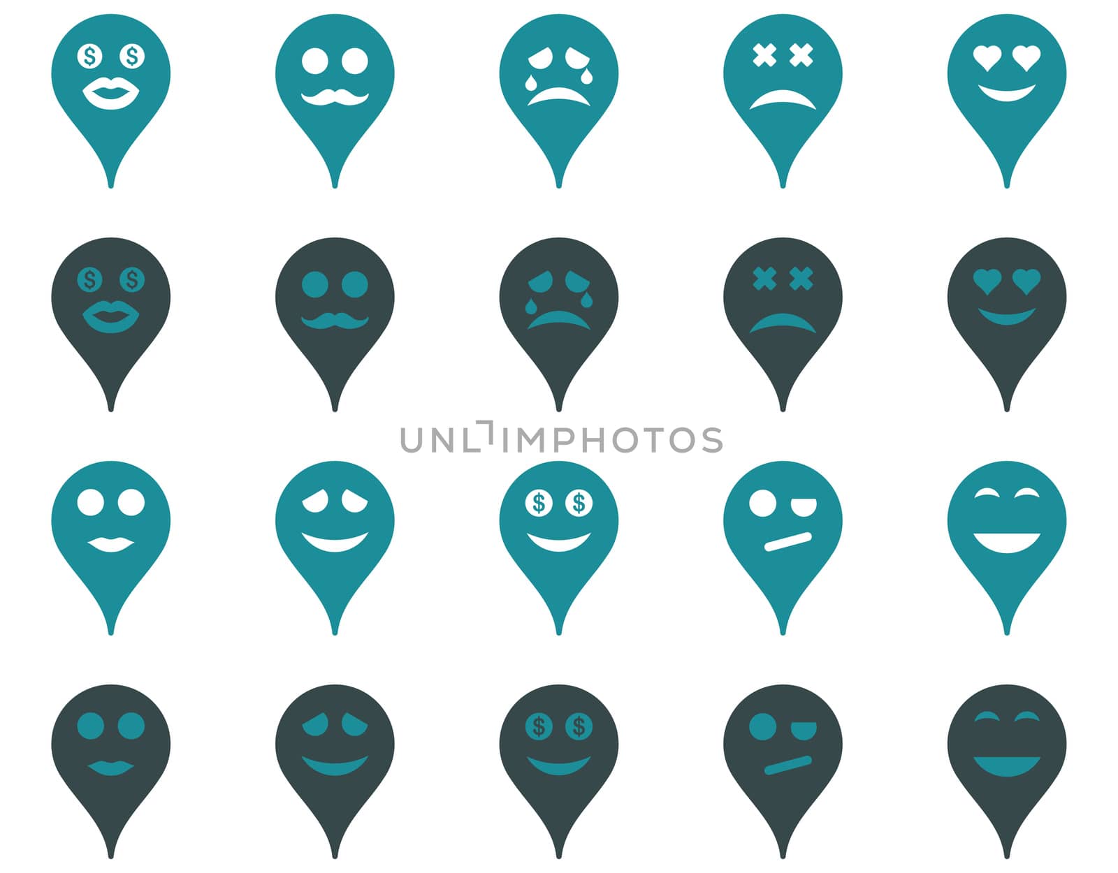 Emotion map marker icons by ahasoft