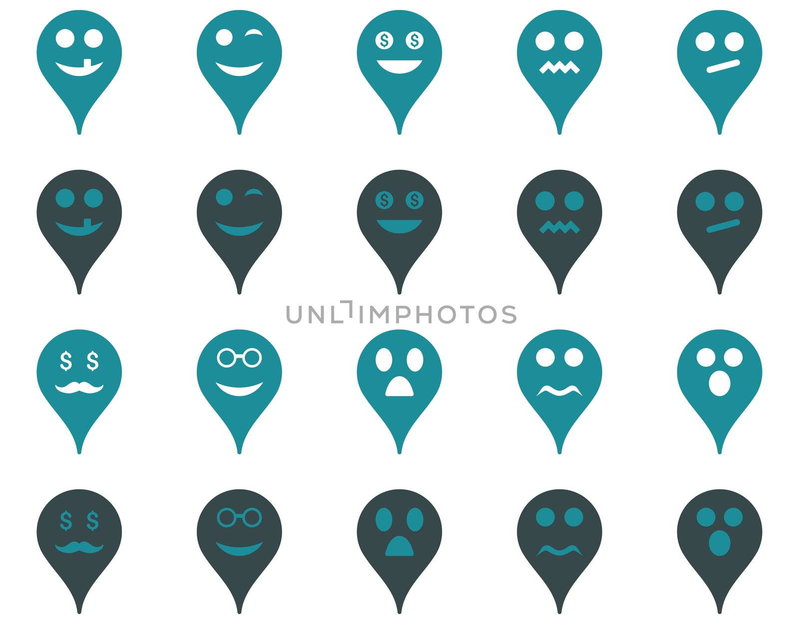 Emotion map marker icons. by ahasoft