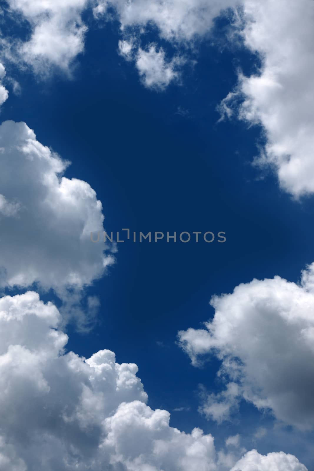 Beautiful rainclouds in the blue sky at Chiangmai city, Northern Thailand.