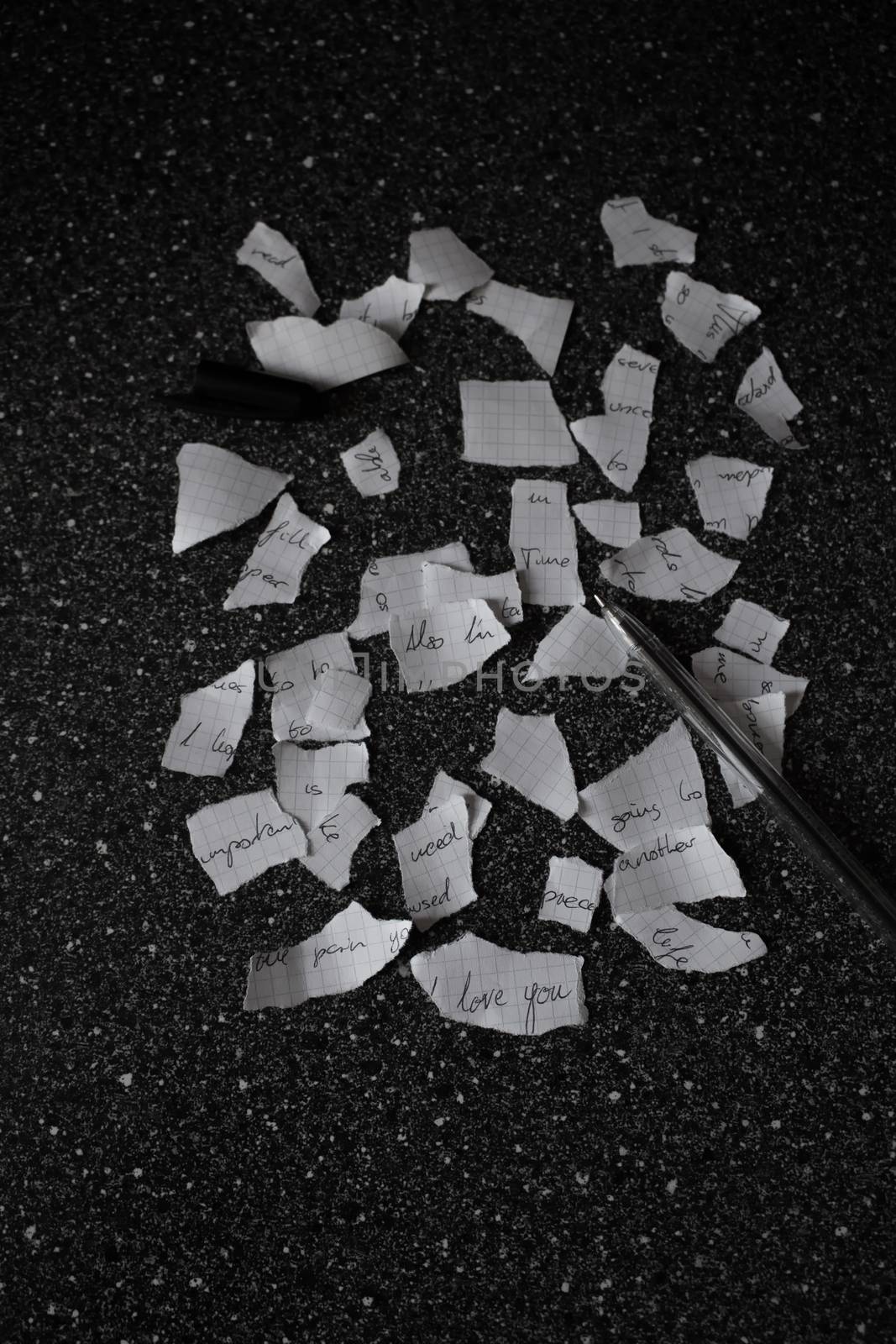 Love letter shredded to pieces