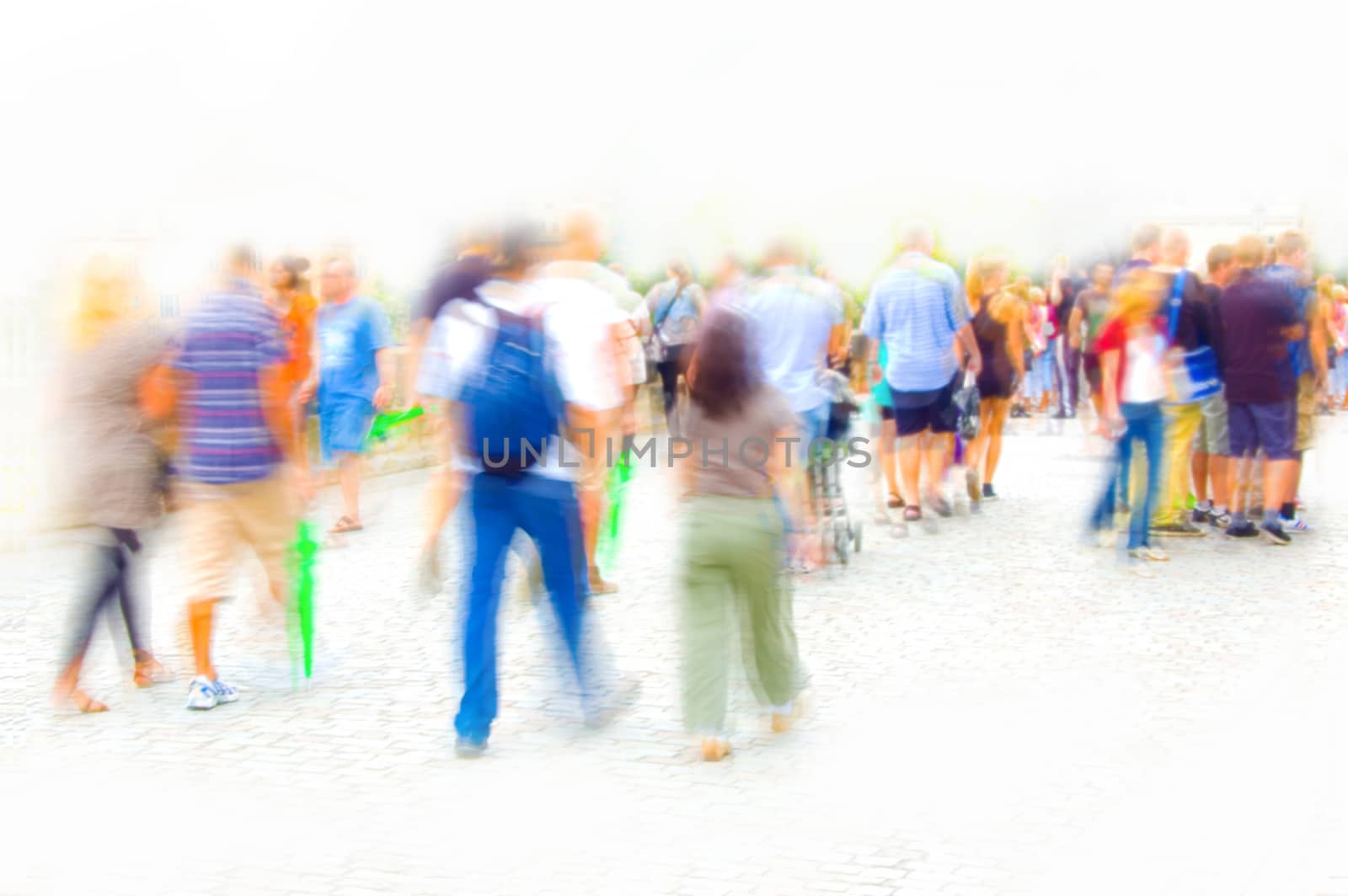 Hurrying crowd of people. Abstract picture.