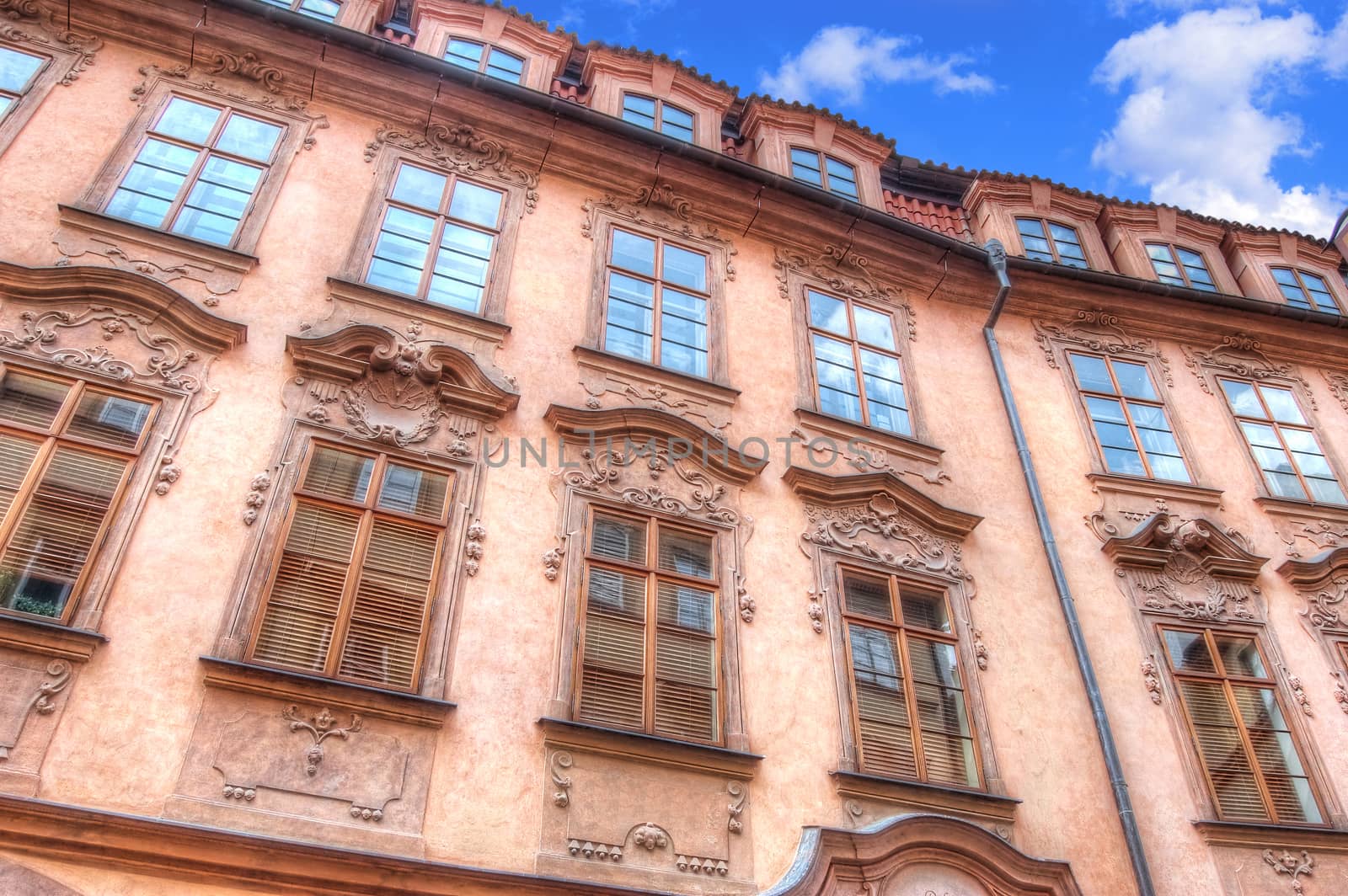 Architecture conceptual image. Old building of Prague in Czech.