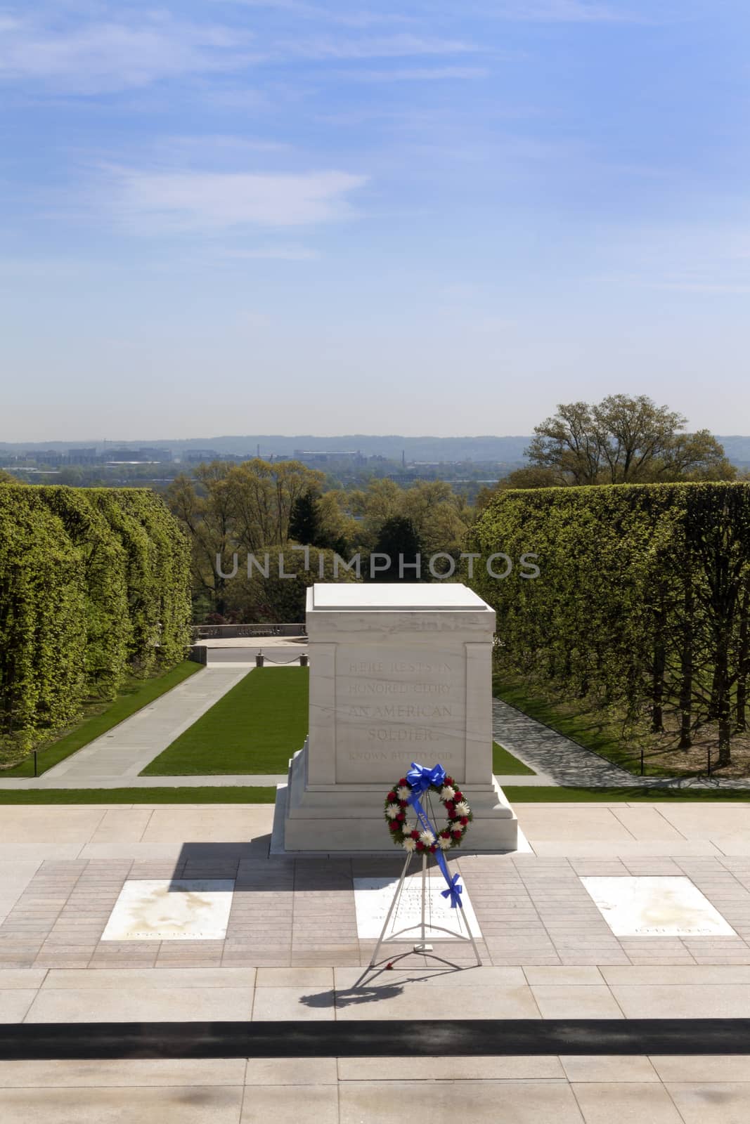 The tomb to unknown soldier in Arlington Cemetery in Virginia, USA