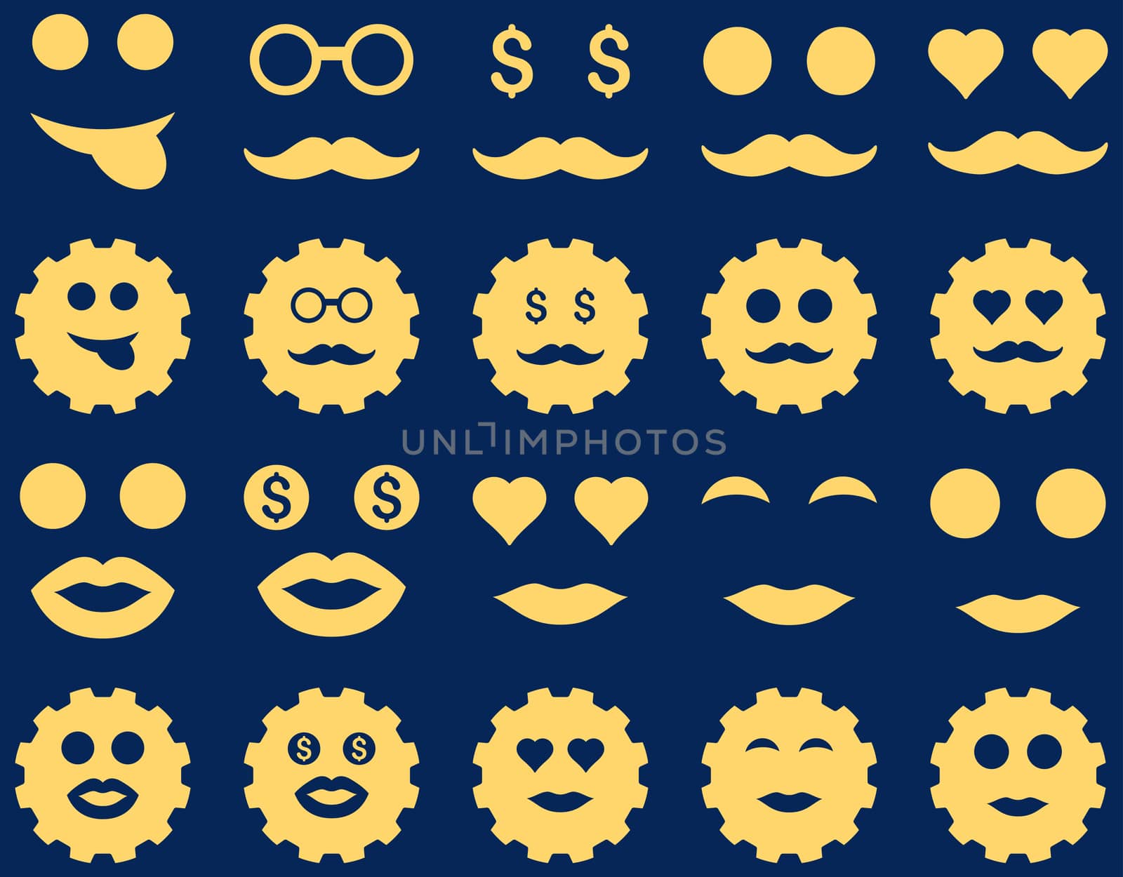 Tool, gear, smile, emotion icons by ahasoft