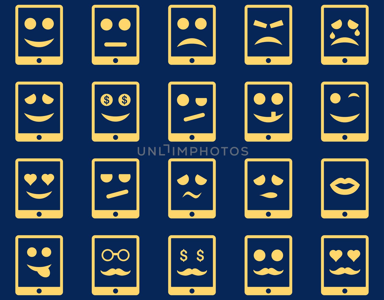 Emotion mobile tablet icons by ahasoft