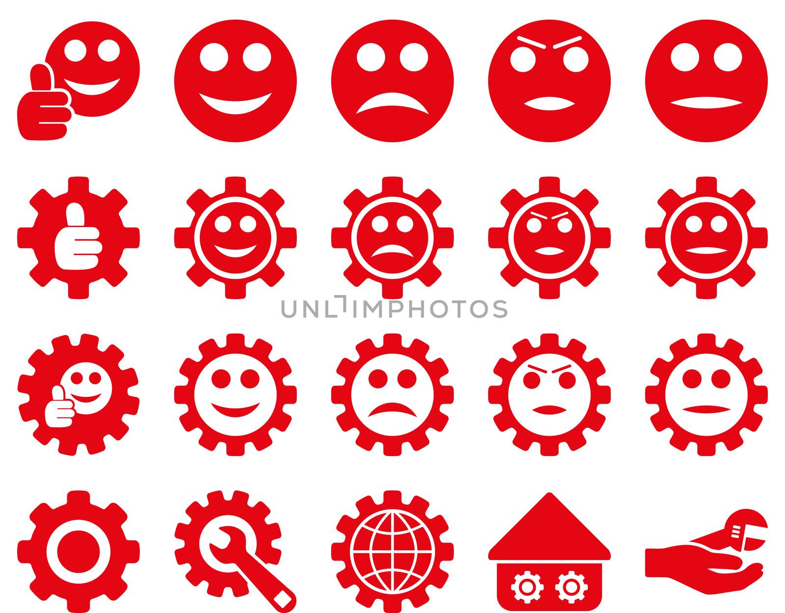 Settings and Smile Gears Icons by ahasoft