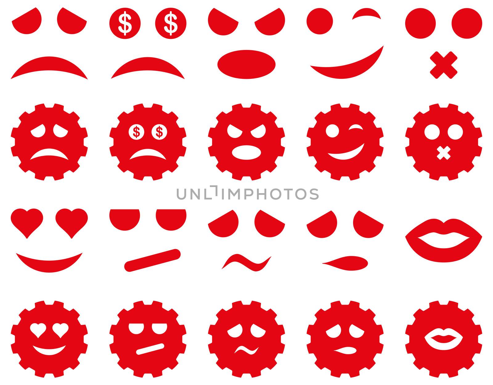Tool, gear, smile, emotion icons by ahasoft