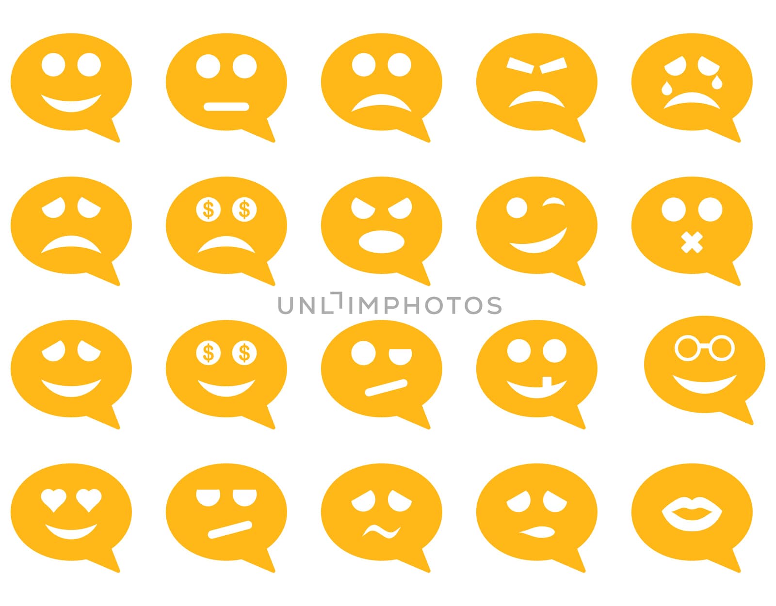 Chat emotion smile icons by ahasoft