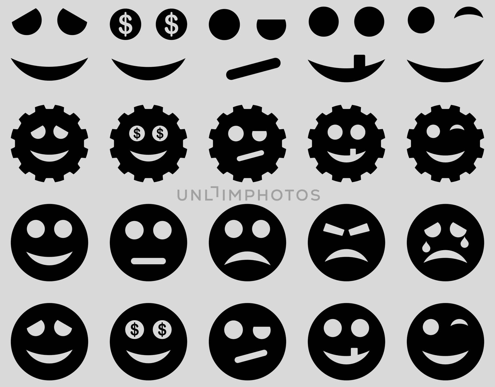 Tools, gears, smiles, emoticons icons by ahasoft