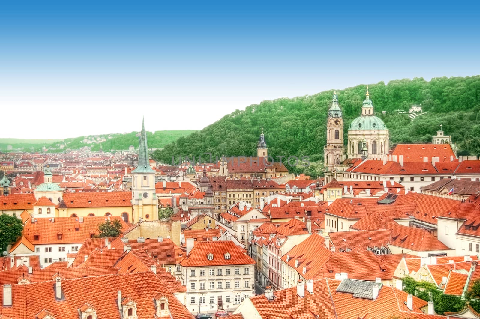 Panorama of Prague in Czech.