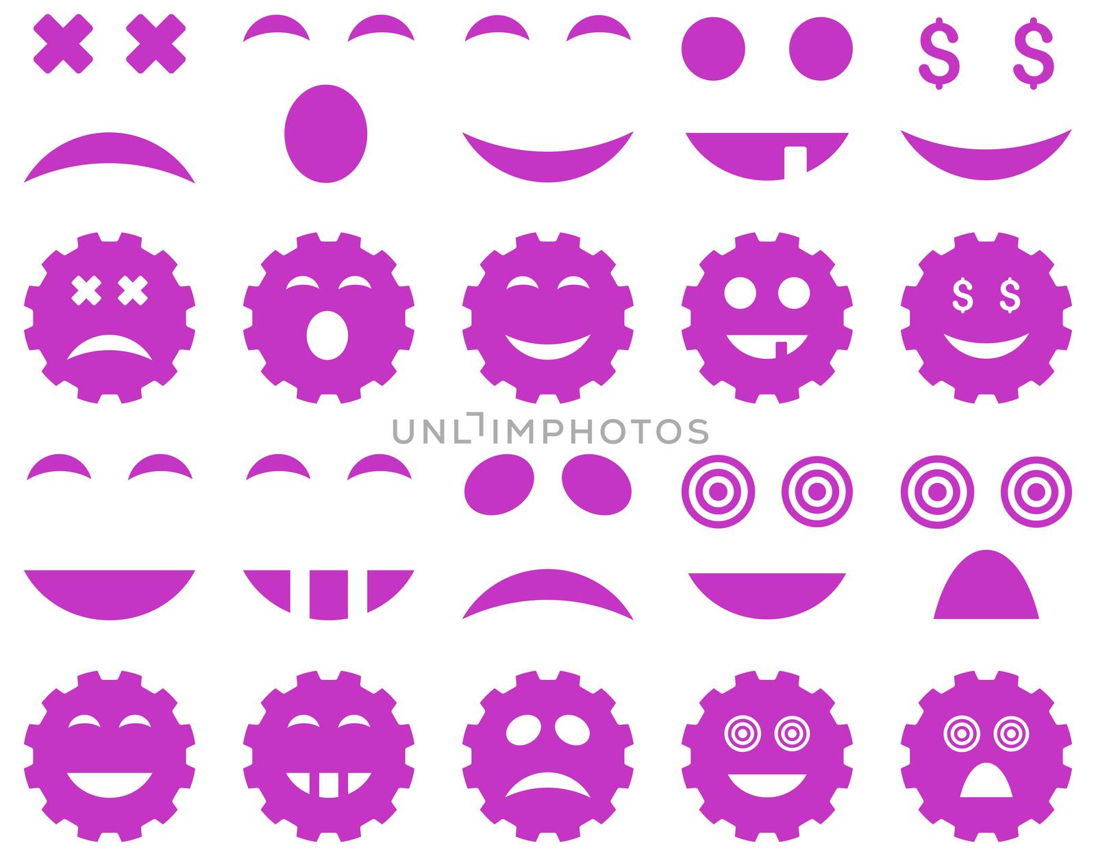 Tool, gear, smile, emotion icons by ahasoft