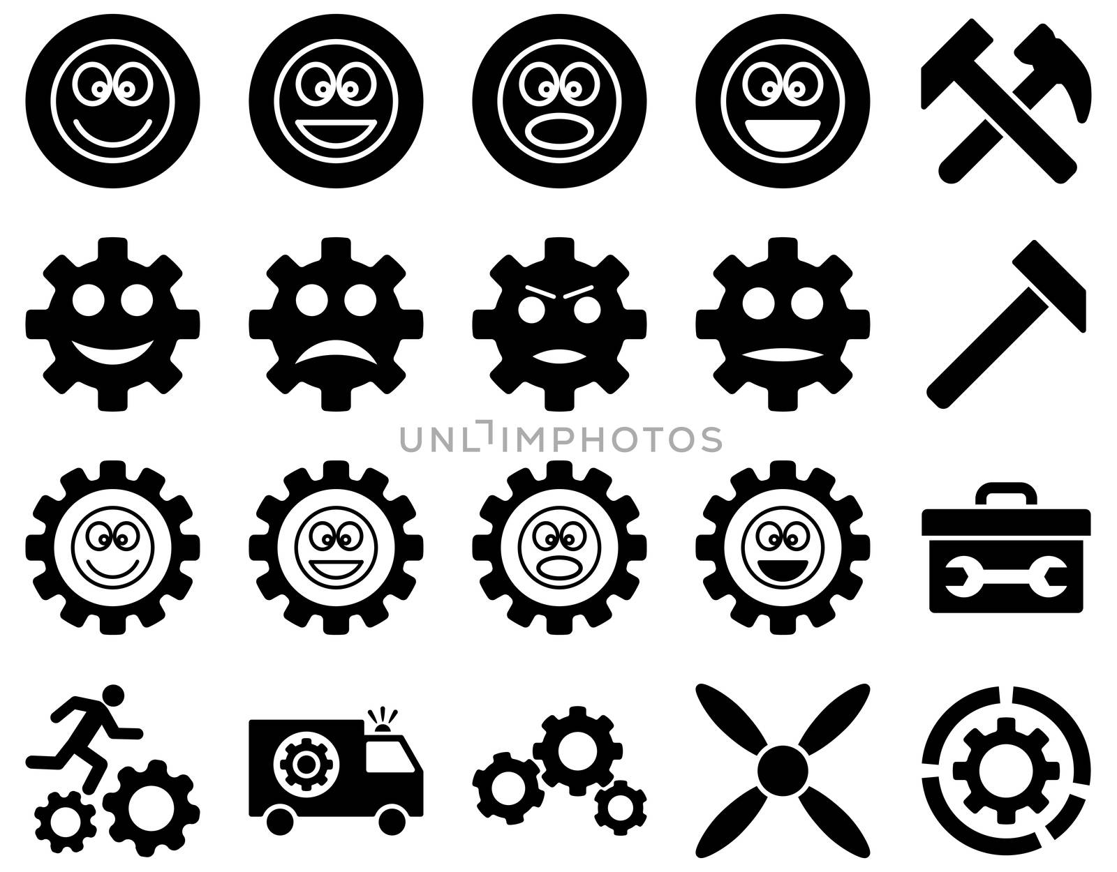 Tools and Smile Gears Icons by ahasoft