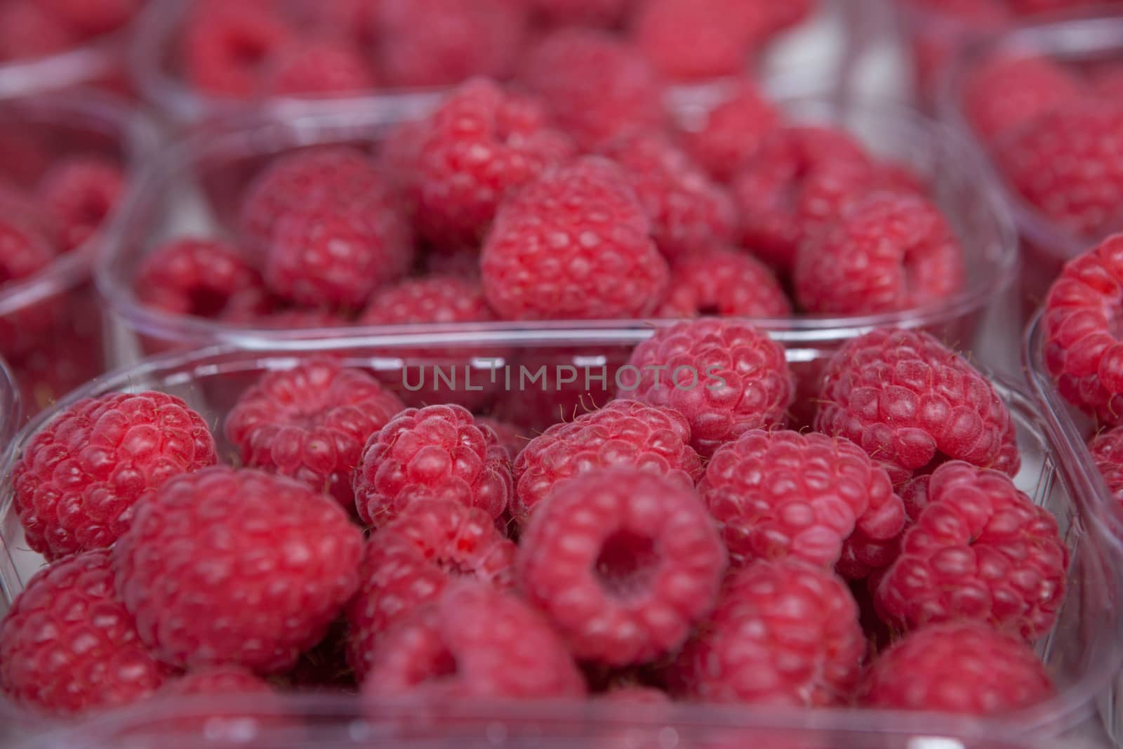 Fresh juicy raspberry on the market by mcherevan