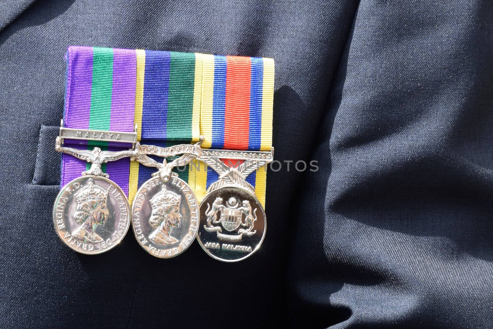 Medals on War veterans chest