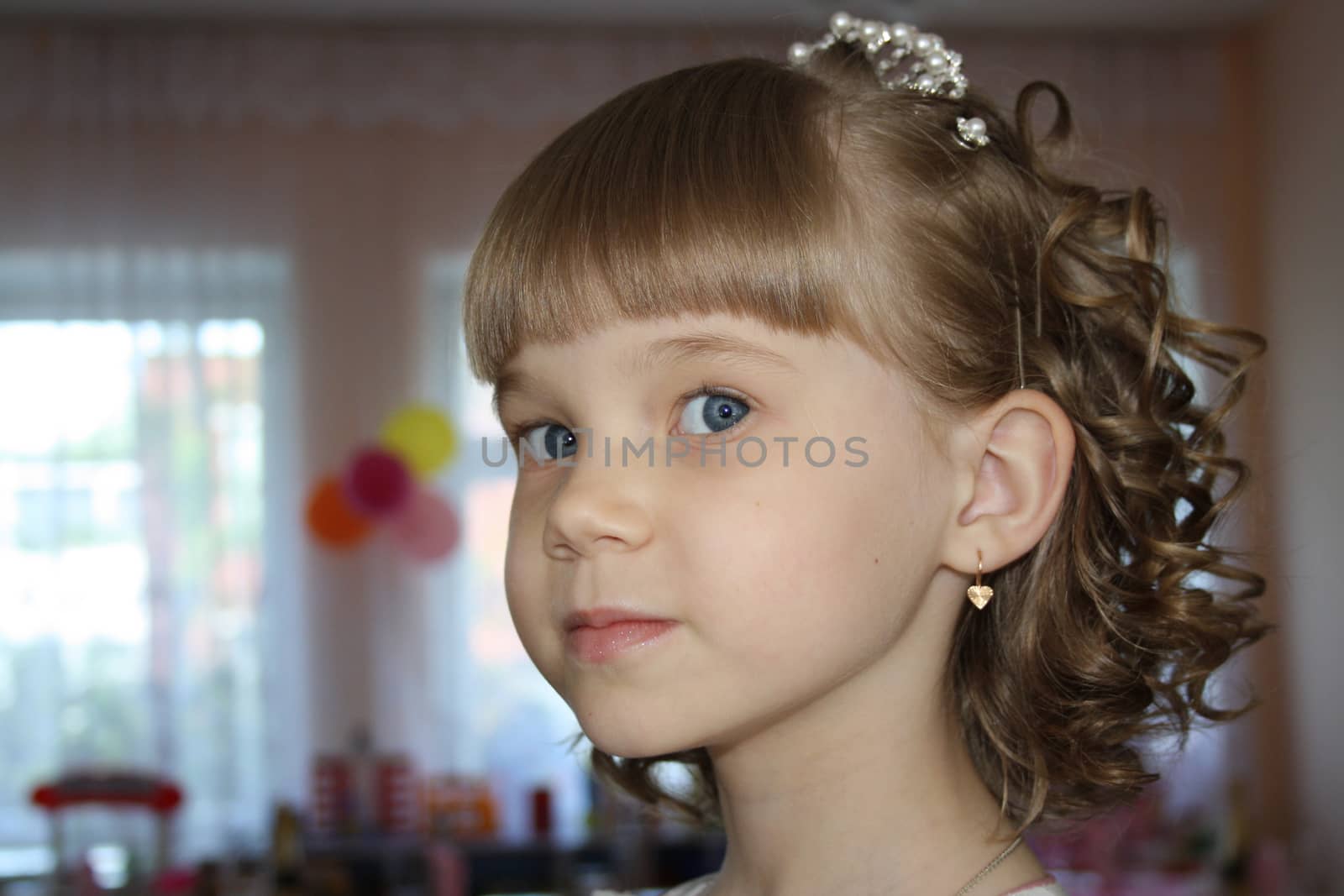 Portrait of cute smiling little girl  by alexx60