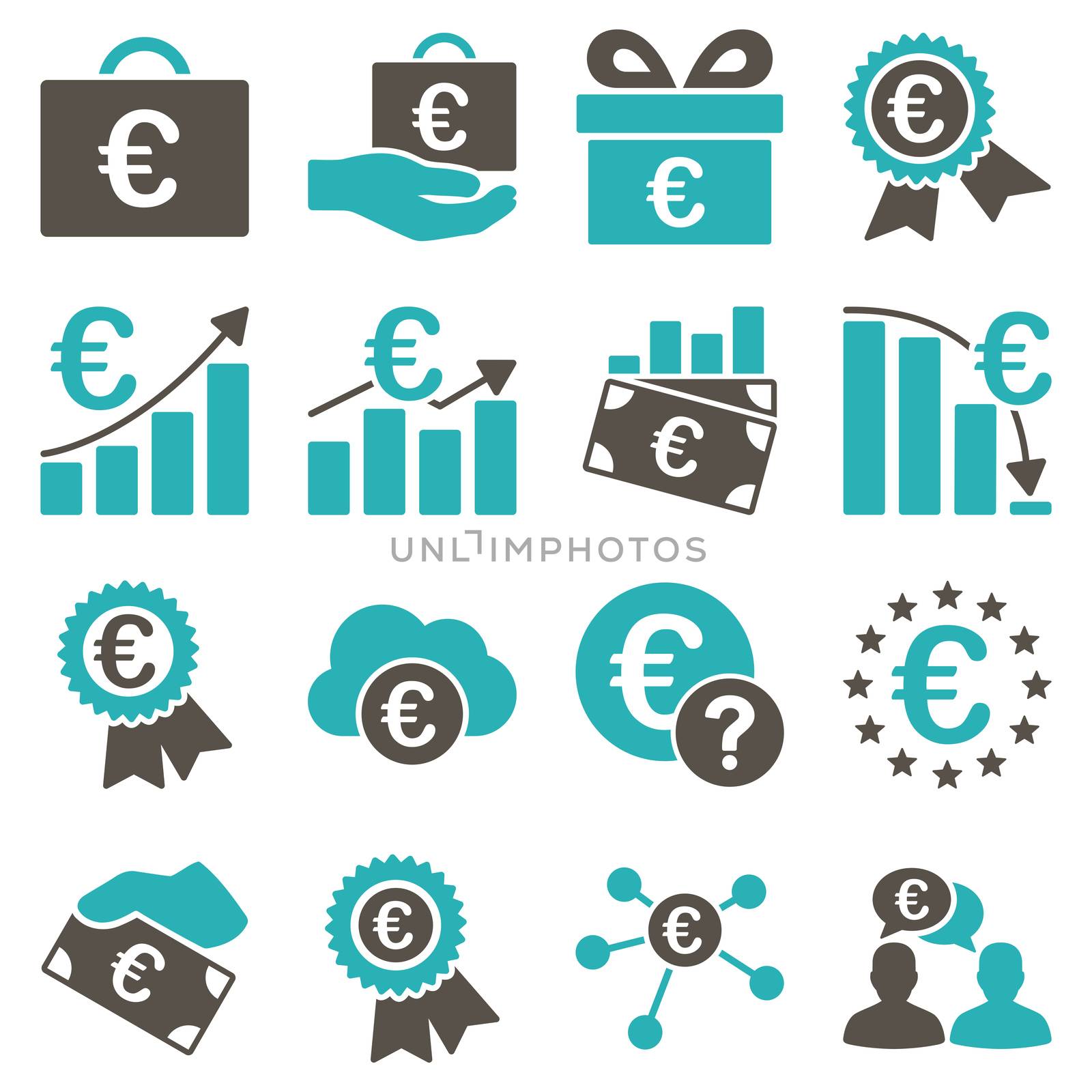 Euro banking business and service tools icons by ahasoft