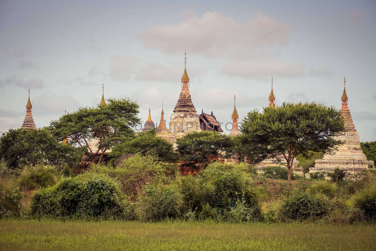 Scenic view of ancient temples in Old Bagan by martinm303