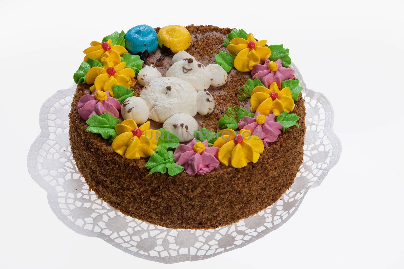 Cake on isolated white background