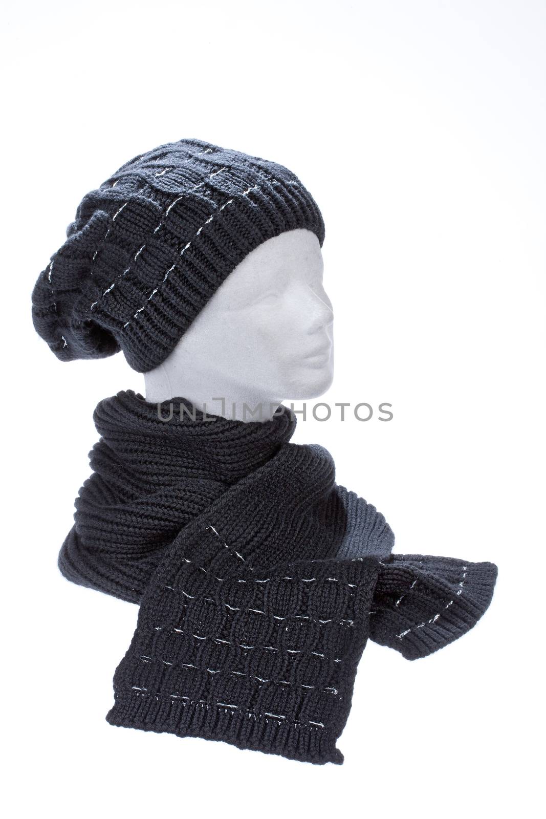 Knitted hat on isolated background