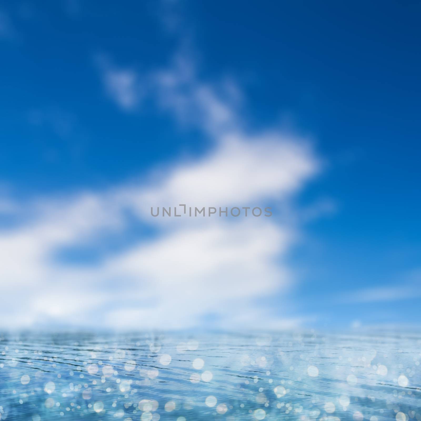 Illustration of a blue background image with ocean