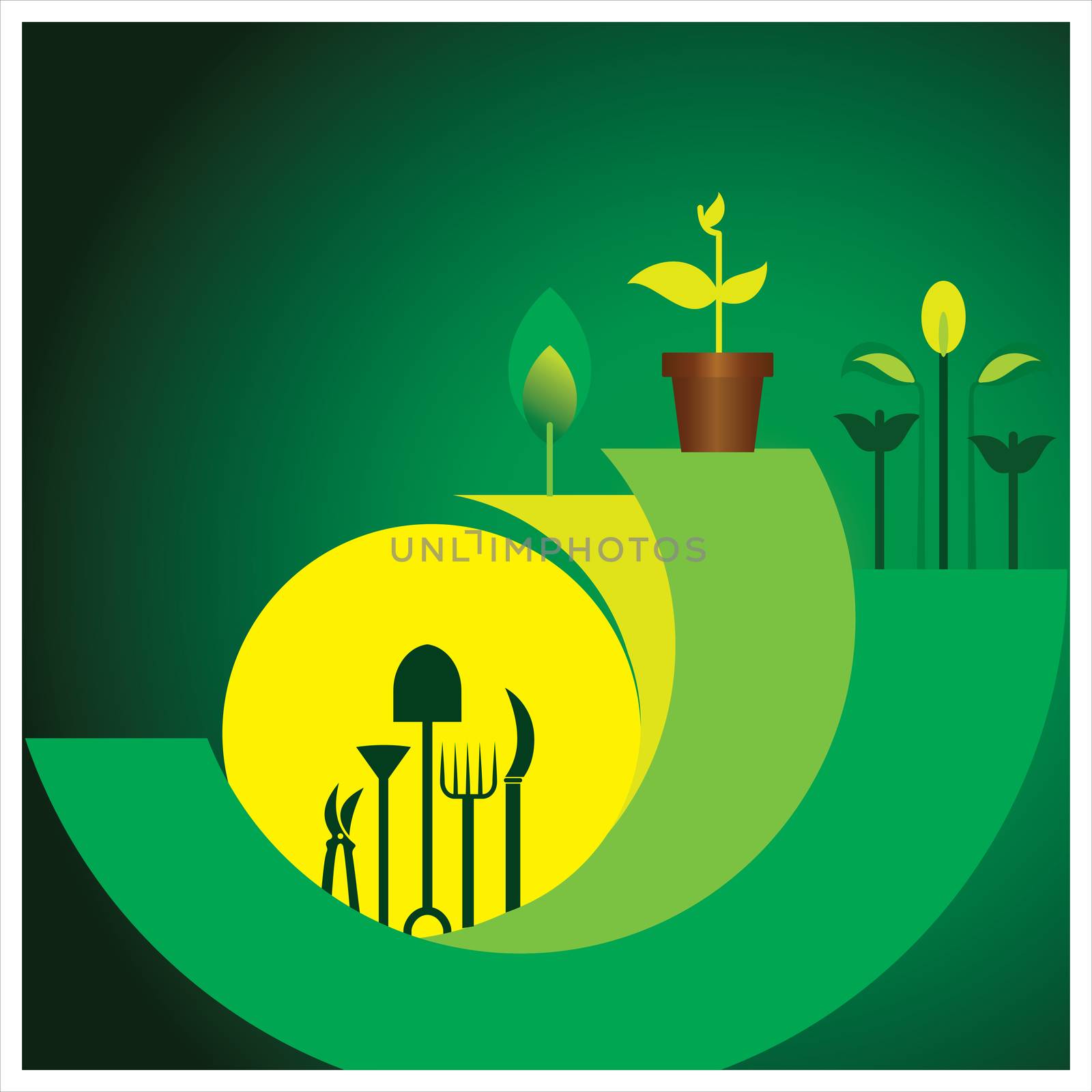 Gardening, agriculture &amp;  harvesting  Vector illustration