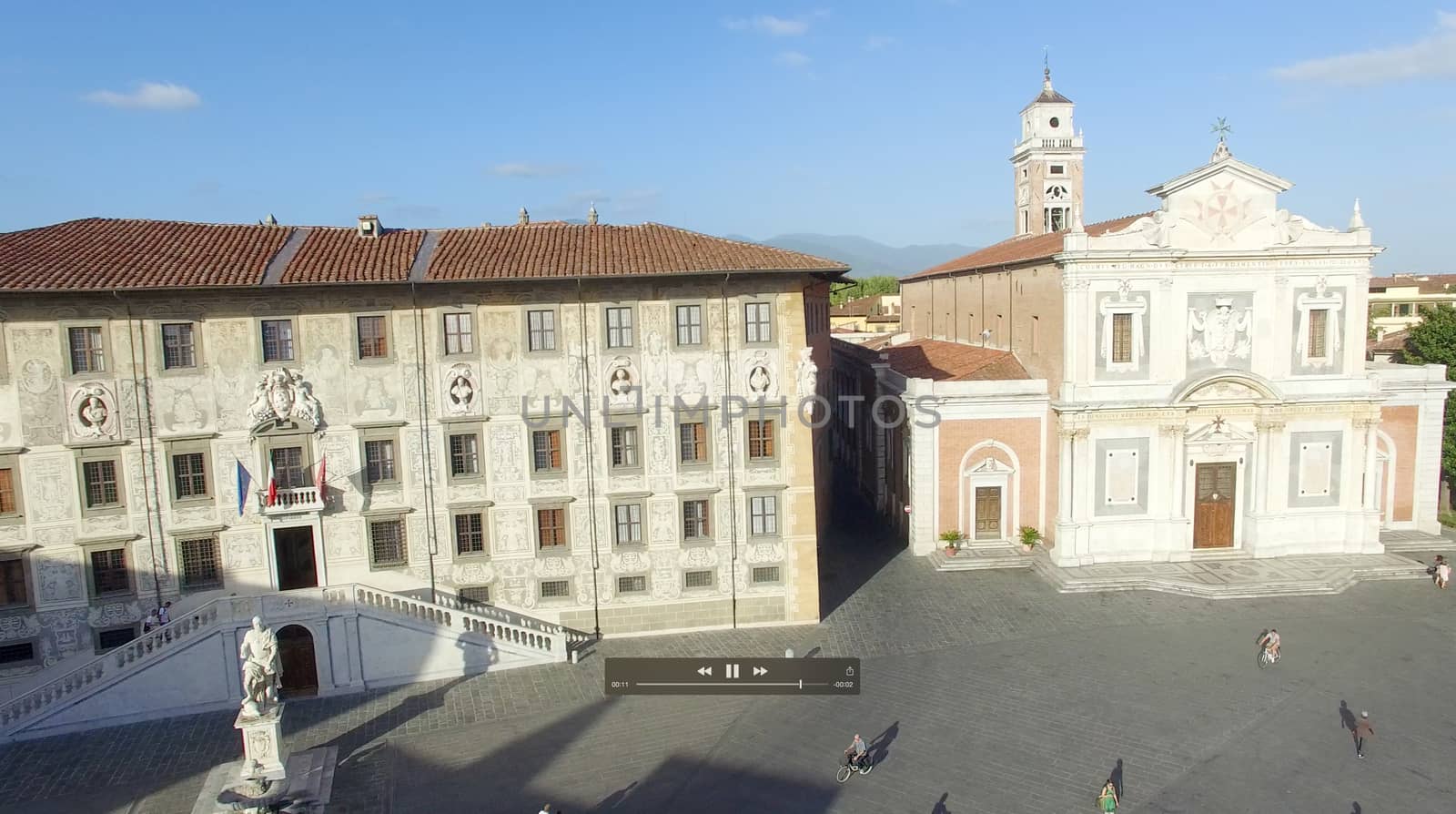 Pisa. Aerial view of Knights Square, Piazza Cavalieri.