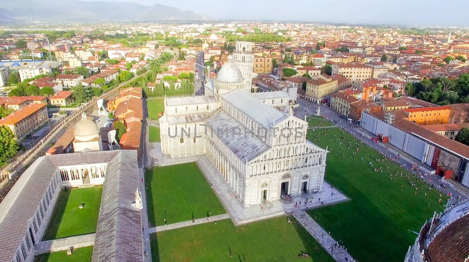 Pisa. Aerial view of Cathedral in Square of Miracles by jovannig