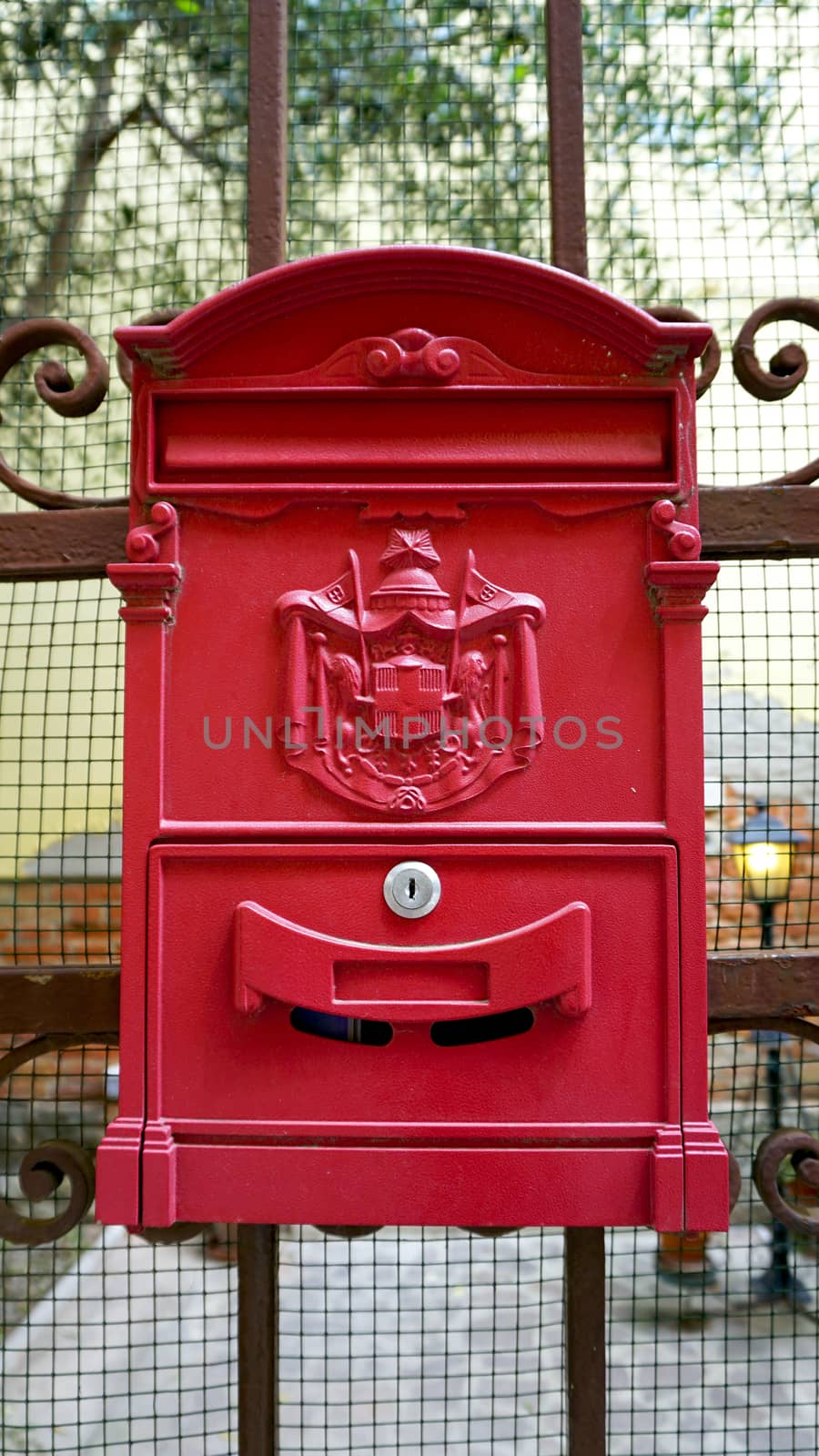 red vintage postal box  by polarbearstudio