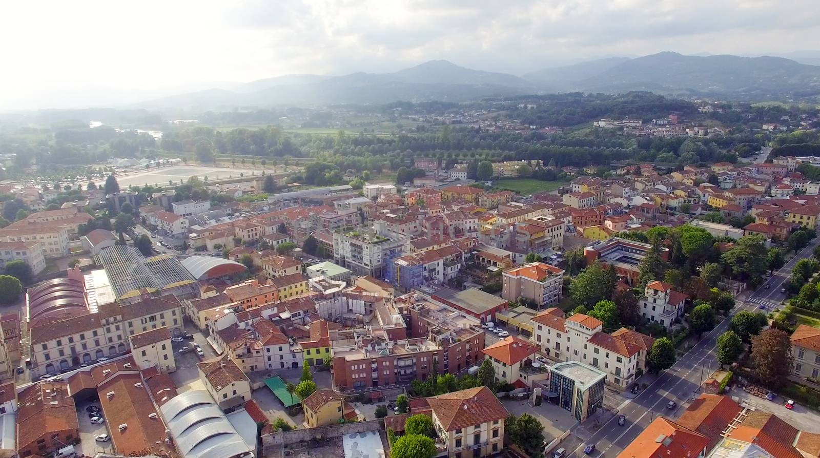 Aerial view of Lucca ancient town, Tuscany, Italy by jovannig