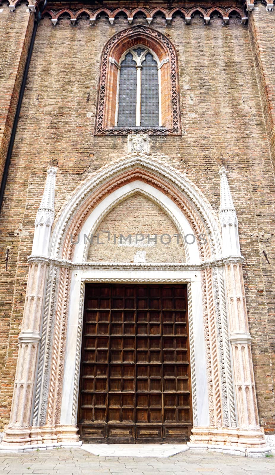 front of historical Chuch in Venice, Italy