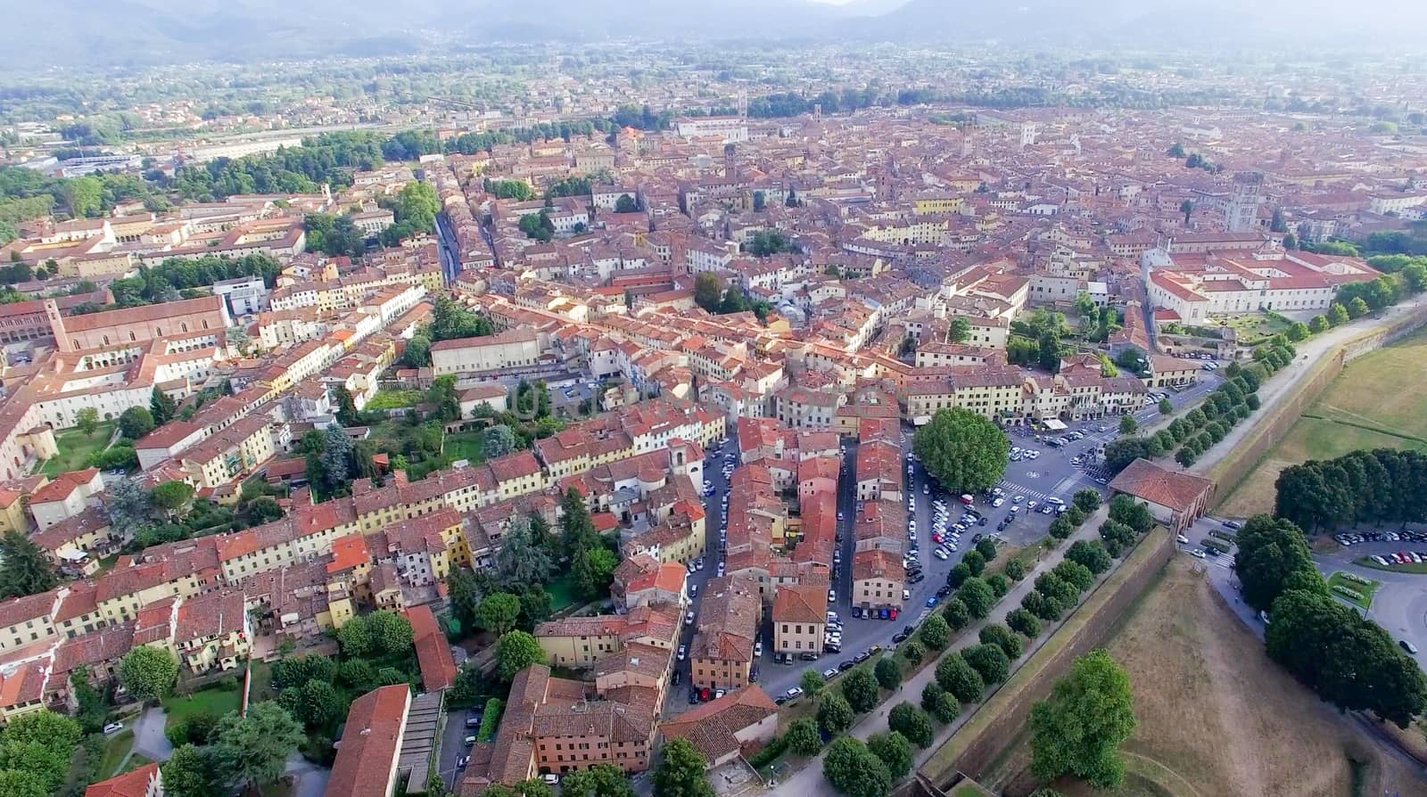 Lucca, Italy- City overhead view by jovannig