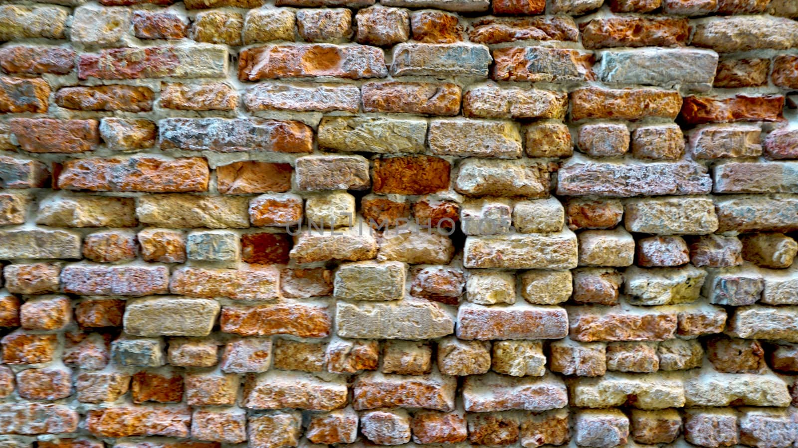 ancient decay brick wall textures horizontal in Venice, Italy