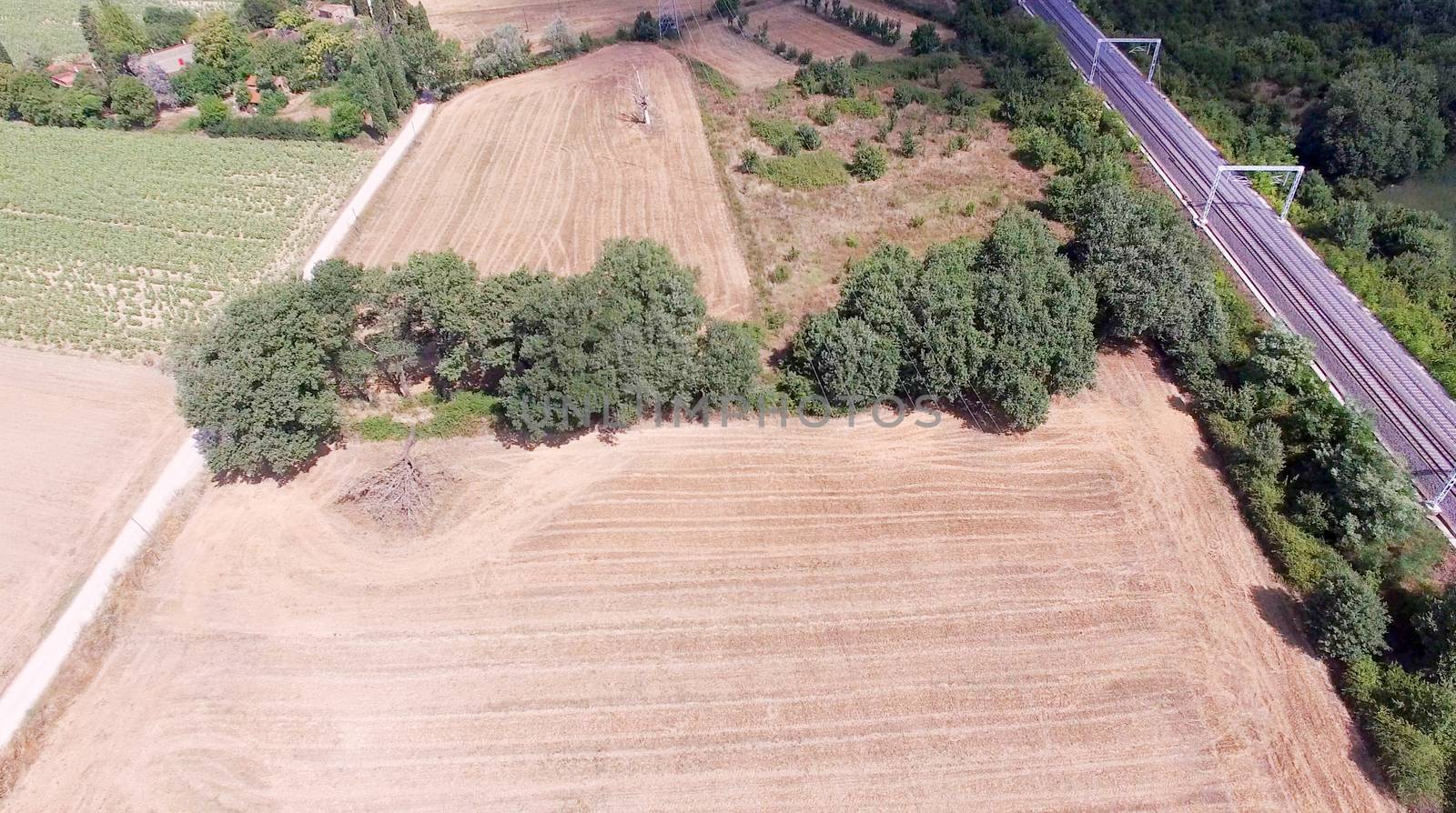 Countryside scenery, aerial view.