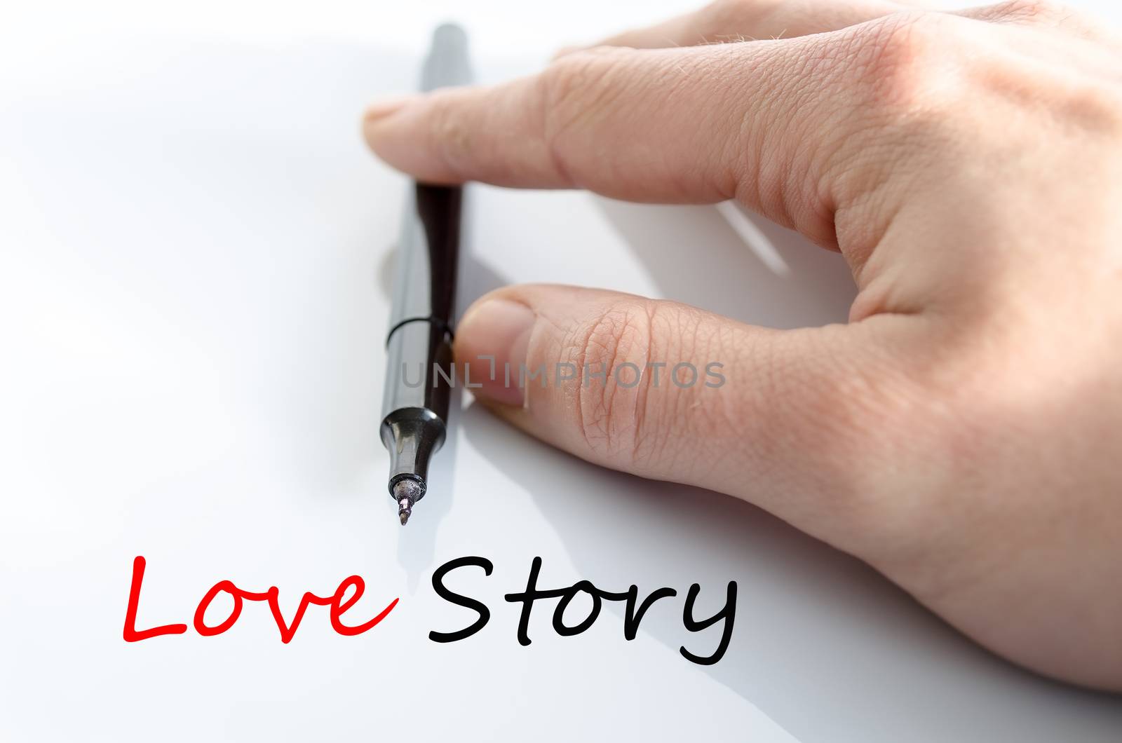 Love story text concept isolated over white background