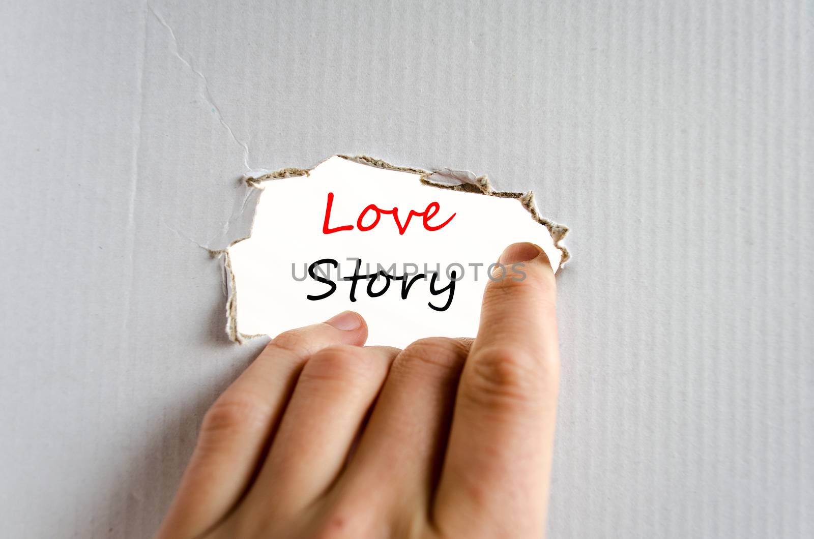 Love story text concept isolated over white background