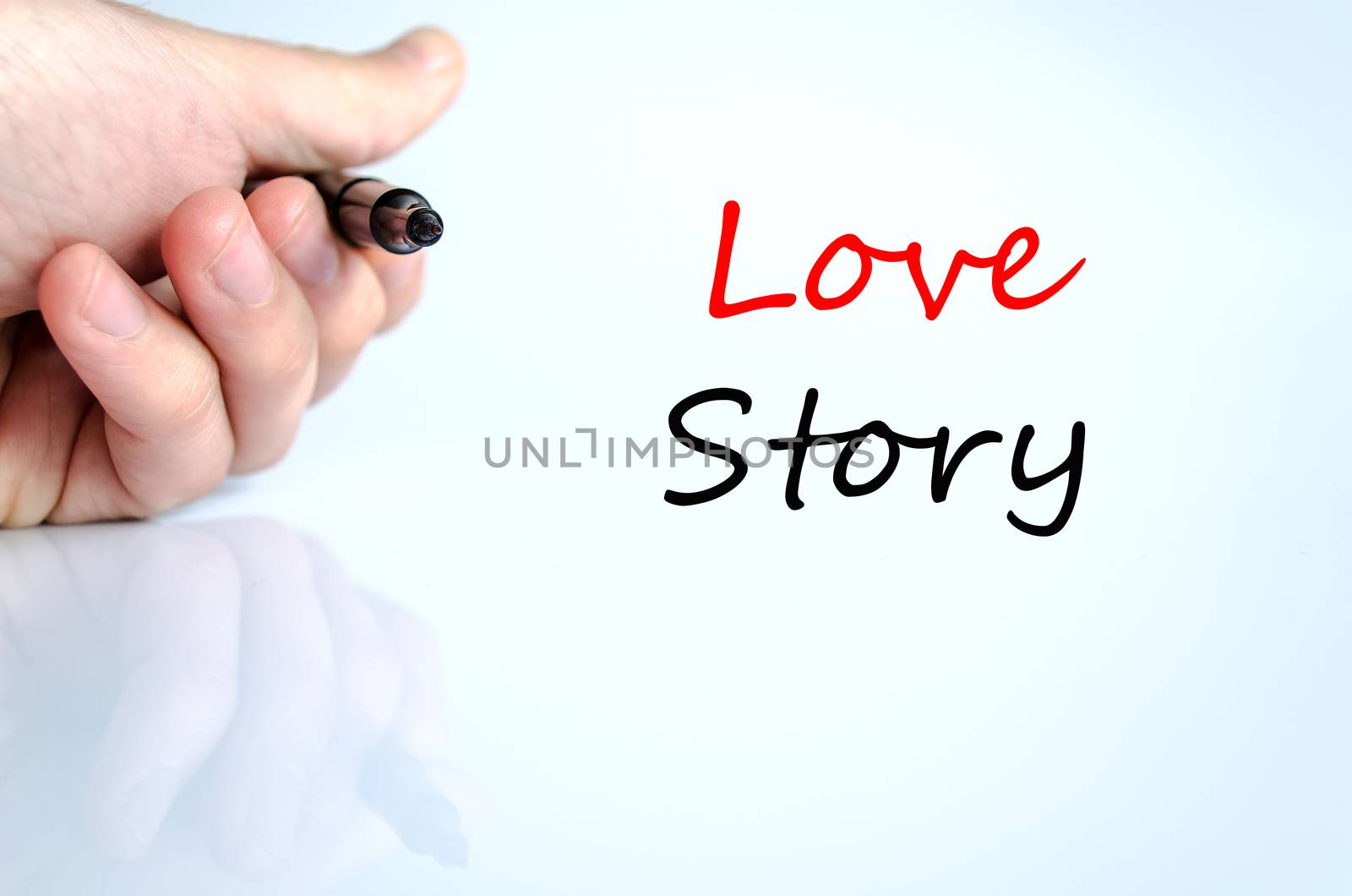 Love story text concept isolated over white background