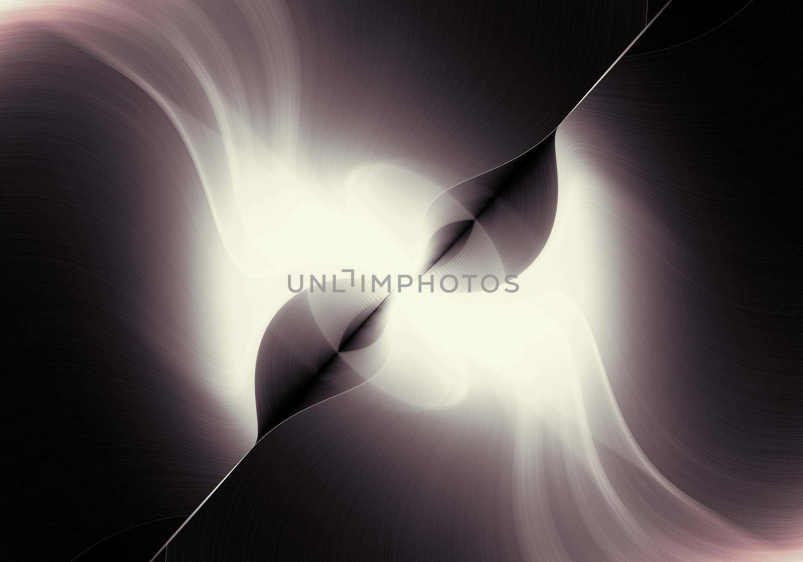 Fractal image: on a black background depict whimsical lines, reminiscent of a sleeping person.
