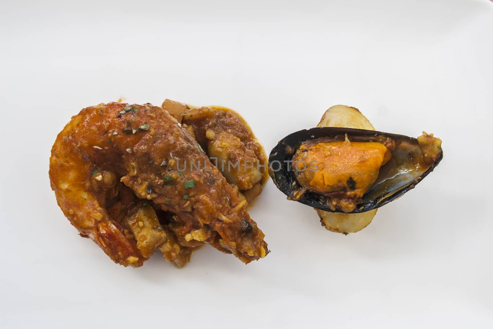 fried shrimp and mussel