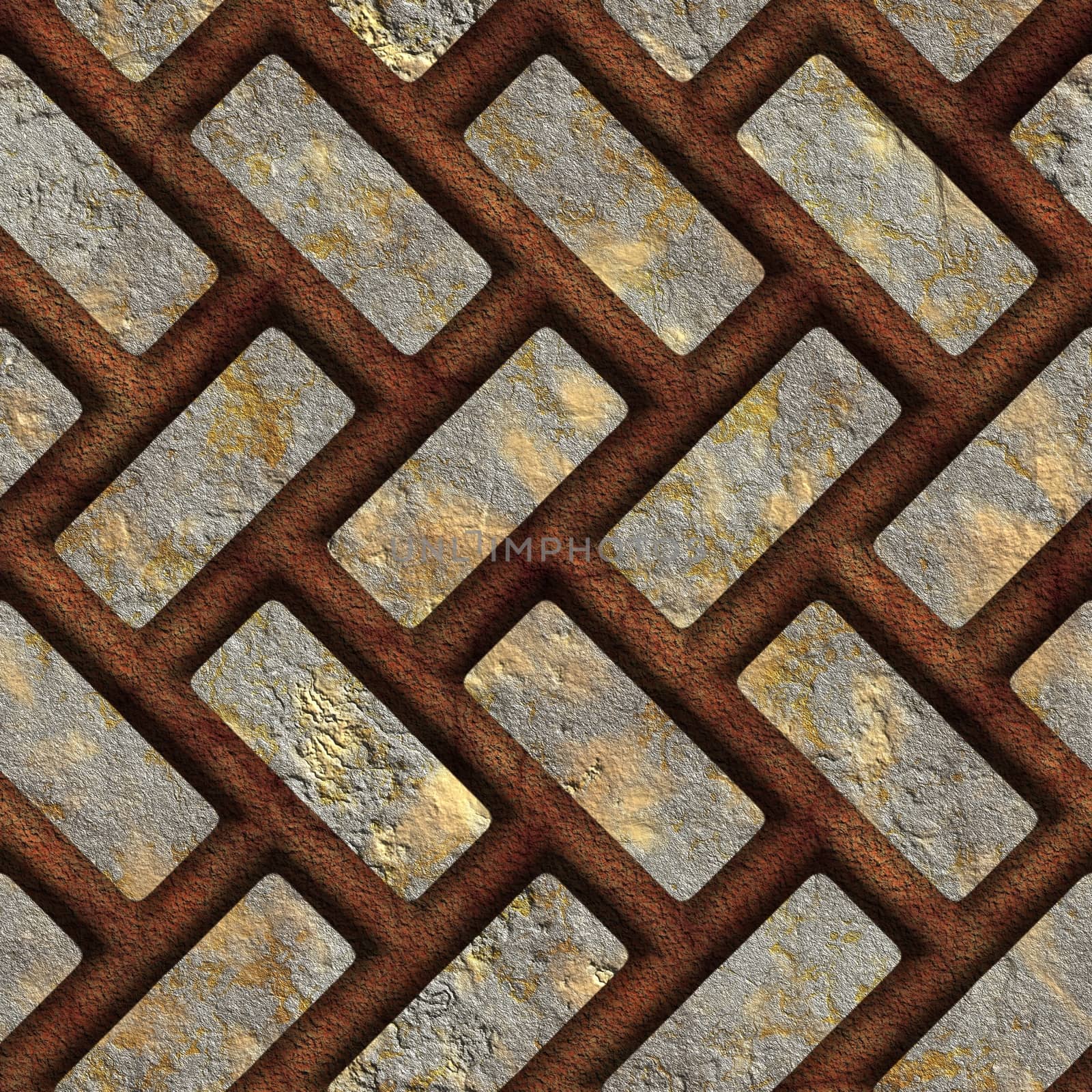 Rusty, red, seamless tileable decorative background pattern