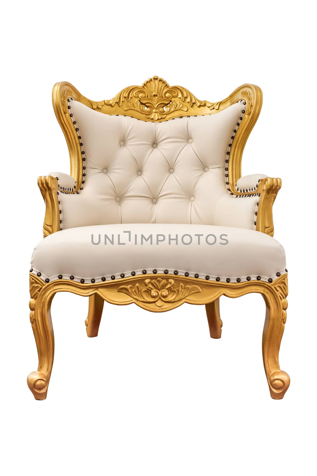 Old vintage leather classic armchair isolated on white backgroun by FrameAngel