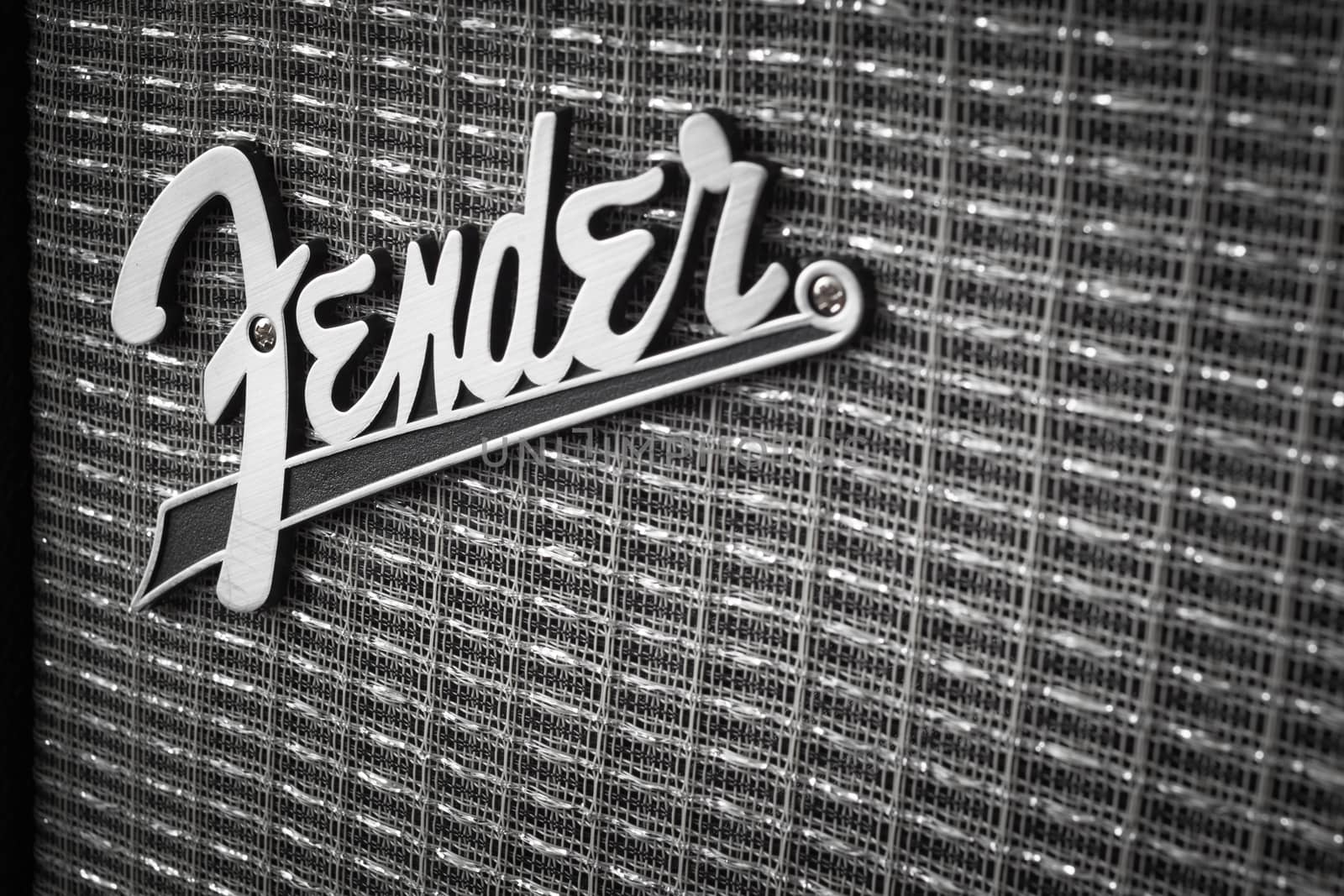 BANGKOK, THAILAND - AUGUST 4 : Fender Logo on Guitar Power Ampli by FrameAngel