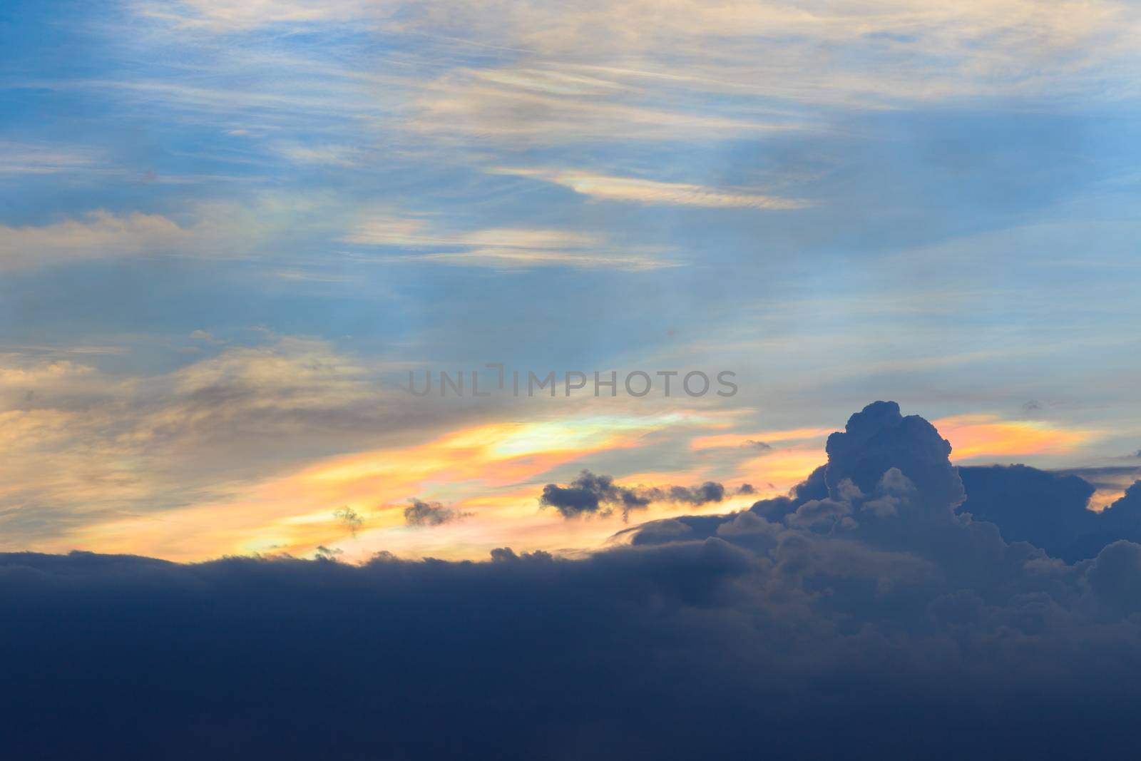 clouds rainbow sky background at twilight time by FrameAngel