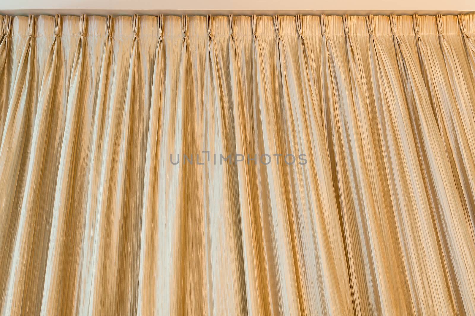 golden curtain on ceiling