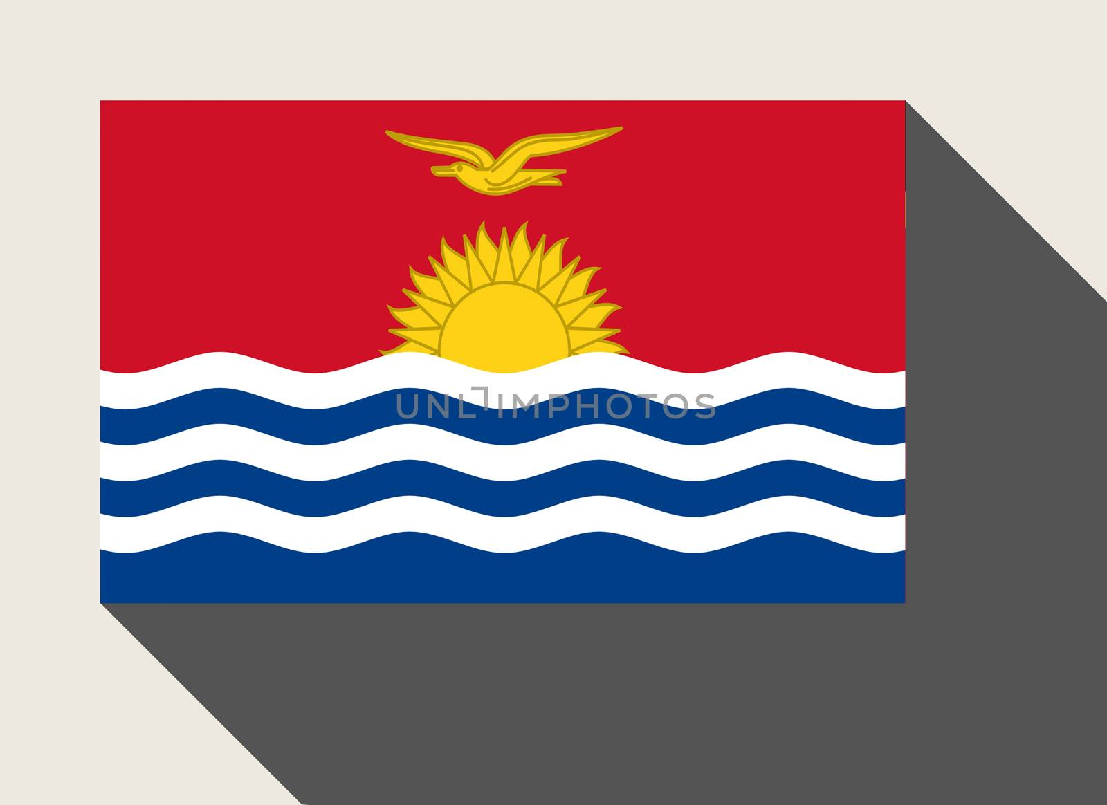 Kiribati flag in flat web design style.