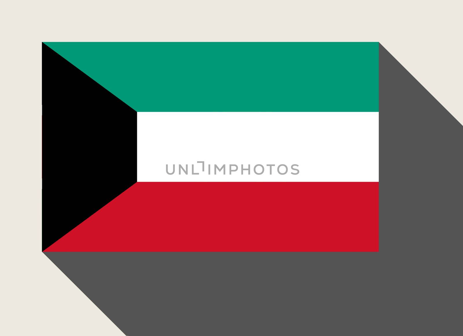Kuwait flag in flat web design style.